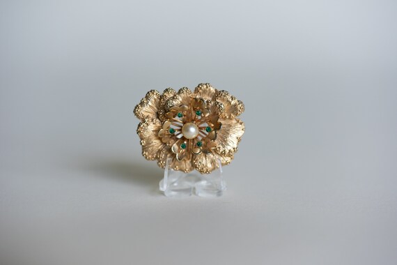 70-80s Sarah Coventry Flower Brooch - image 3