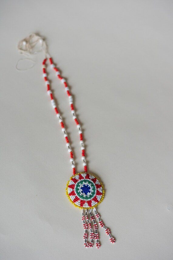 Vintage Native American Beaded Necklace - image 3