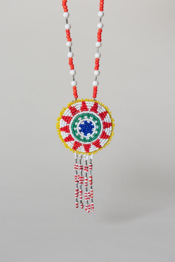Vintage Native American Beaded Necklace - image 1