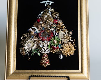 Christmas Tree Framed Jewelry Art