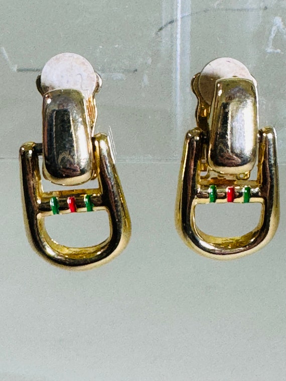 70-80s Paulo Gucci clip on Stirrup earrings