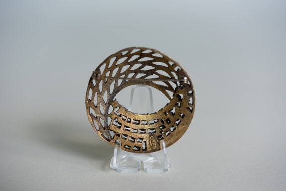 70-80s Mid Century Modern Style Circular Brooch - image 4