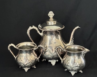 Antique New Amsterdam Quadruple Plate Silver Tea Set