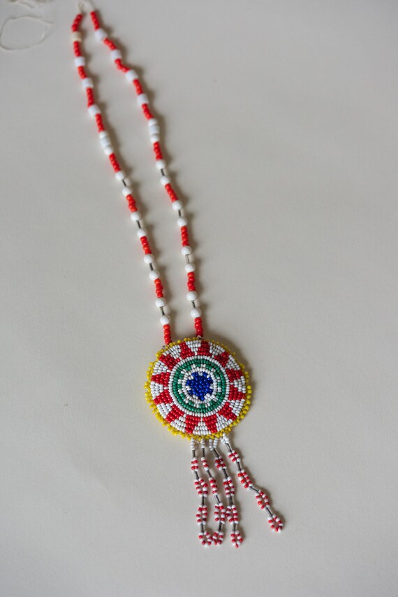Vintage Native American Beaded Necklace - image 4