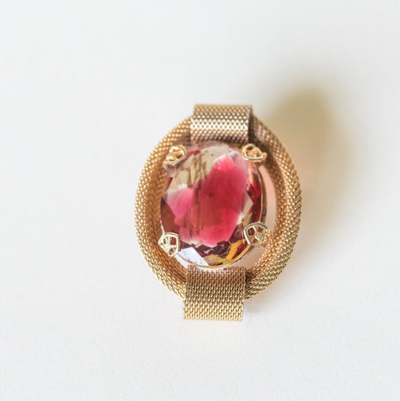 60-70s Vintage Givre Glass Brooch