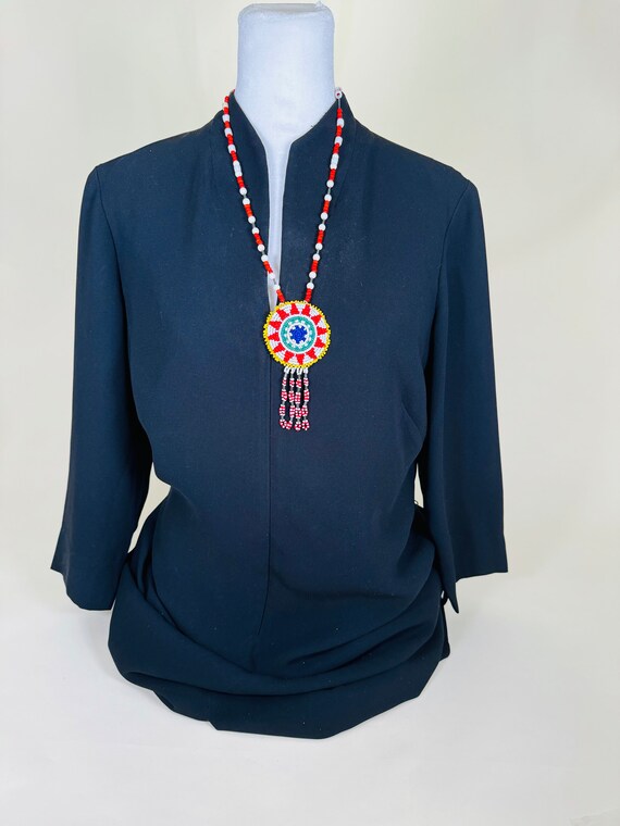 Vintage Native American Beaded Necklace - image 7