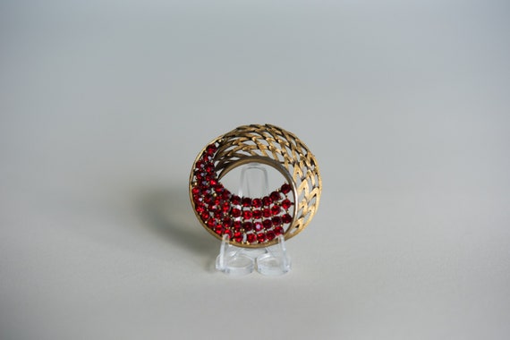 70-80s Mid Century Modern Style Circular Brooch - image 1