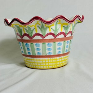 Retired 2005 MacKenzie Childs King Ferry Pattern Planter