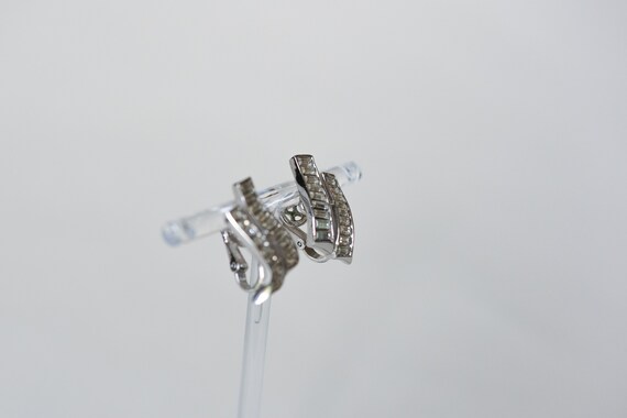 50-60s Crown Trifari MCM Baguette Earrings - image 2