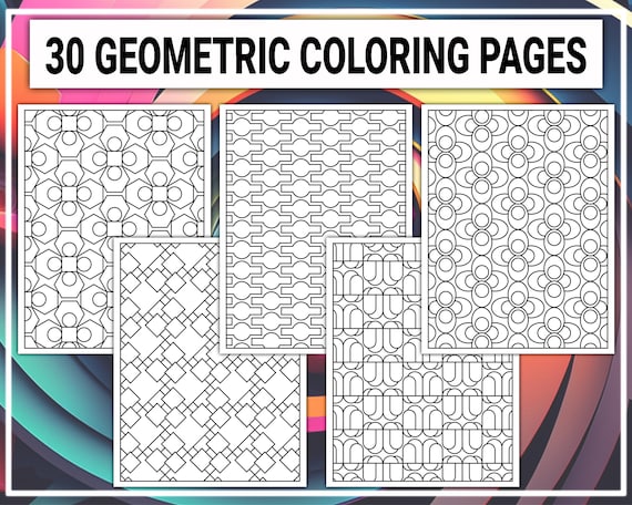 30 Abstract Pattern Coloring Pages. Geometric Shapes and 3D Pattern  Coloring Book. Coloring Abstract Pattern Sheets. Printable PDF for Adult 
