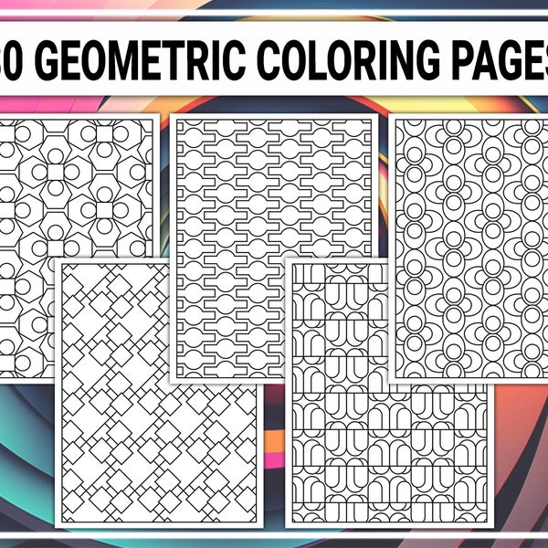 30 Abstract Pattern Coloring Pages. Geometric Shapes and 3D Pattern Coloring Book. Coloring Abstract Pattern Sheets. Printable PDF for Adult