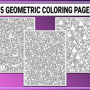 15 Geometric Coloring Pages: Abstract Pattern Designs (PDF Download)