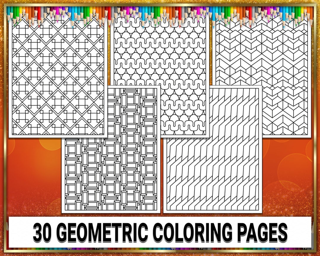 30 Abstract Pattern Coloring Pages, 3D Geometric Shapes, Abstract ...