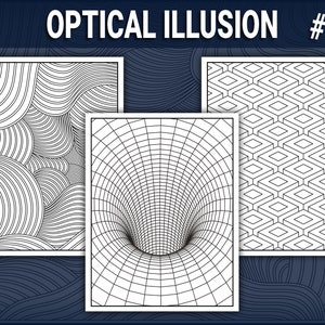 Optical Illusion Coloring Pages: Geometric Patterns (PDF Digital Download)