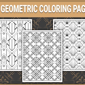 Geometric Coloring Book: 15 Abstract Mandala Patterns (PDF Digital Download)