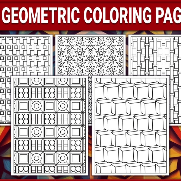 30 Abstract Pattern Coloring Pages. Geometric Shapes and 3D Patterns Coloring Book. Coloring Abstract Pattern Sheets. Coloring Printables.