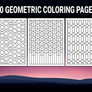 30 Geometric Coloring Pages for Adults. Geometric Pattern Digital ...