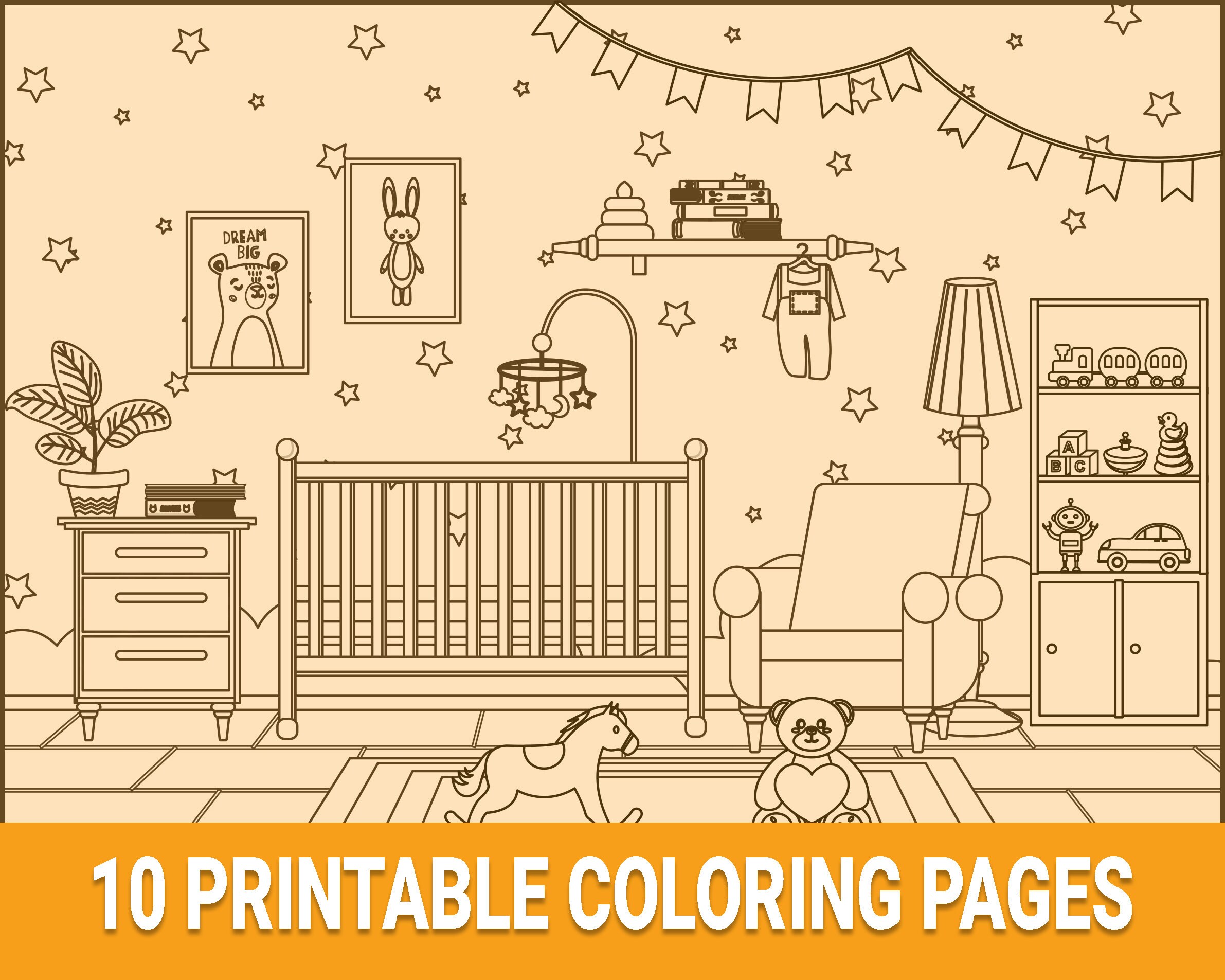 10 Printable Coloring Pages for Adults: Sweetest Home Interior Design