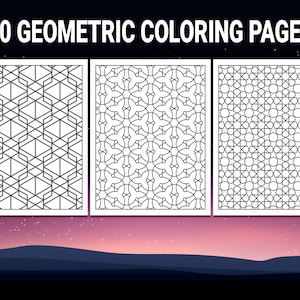 30 Geometric Coloring Pages for Adults. Geometric Pattern Digital ...