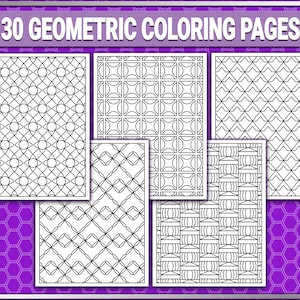 3D Geometric Pattern Coloring Pages: Abstract Designs (PDF) - Etsy