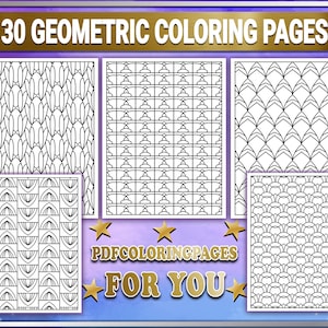 30 Geometric Pattern Coloring Pages: Abstract Shapes (PDF Download)