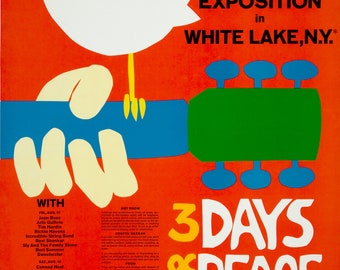 Woodstock Vintage Musik Art Print A4 A3 A2 A1 Größen No.0160