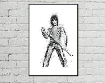 Rod Stewart Splatter Art Print A4 A3 A2 A1 size