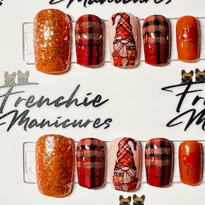 Autumn Gonk Tartan Press on Nails
