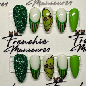 The Grinchy Festive Christmas Press on Nails