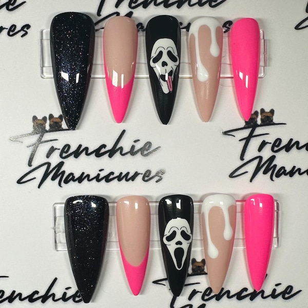 Pink Scream Press on Nails