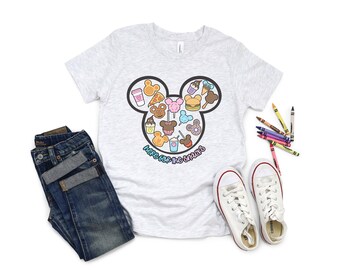 Here For The Snacks Disney Shirt, Short Sleeve Kids Disney Snacks Shirt, Disney World Shirt with Disney Treats