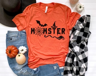 Momster Shirt for Women, Halloween Mom Shirt, Monster Mom Tee, Halloween T Shirt for Moms