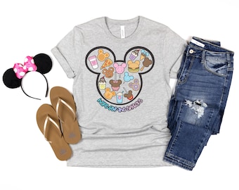 Here For The Snacks Disney Food Shirt, Short Sleeve Disney Snacks Shirt, Disney World Shirt with Disney Treats