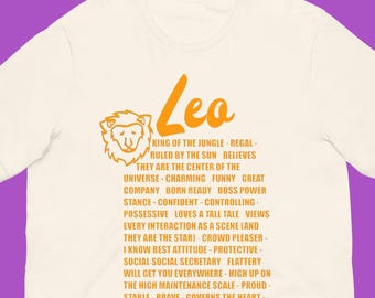 Leo Zodiac T-shirt, Funny Astrology Gift for July/August Birthday