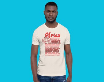Aries Tshirt Funny Zodiac Sign Gift Aries Ram Graphic Tee Astrology March Birthday Gift April Birthday Gift Custom Aries Zodiac Facts Shirt