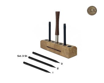 Pen holder, pen stand S-7 made of rustic oak, handcrafted wooden pen holder organizer, pencil stand display pencil 6836-6836a-6836b