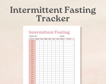 Intermittent Fasting Tracker, Weight Loss Tracker, Printable Fasting Lifestyle Diary, IF Challenge, Alternate Day Fasting Planner, PDF