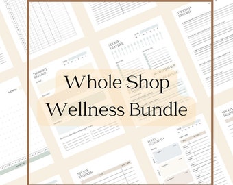 Self Care Shop Set, Chronic Fatigue Spoon Tracker, Energy Log, Food Intolerance Planner, CBT Journal Guide, PDF Download