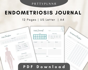 Endometriose Journal Afdrukbaar Digitaal, Endometriose Dagboek, Endometriose Symptoom Tracker, PDF Download
