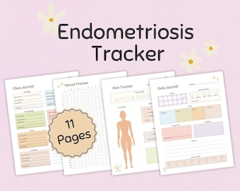 Endometriosis Journal Printable Digital, Endometriosis Diary, Endometriosis Symptom Tracker, PDF Download