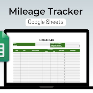 Mileage Tracker, Automated Google Sheets Mileage Log Calculator ...