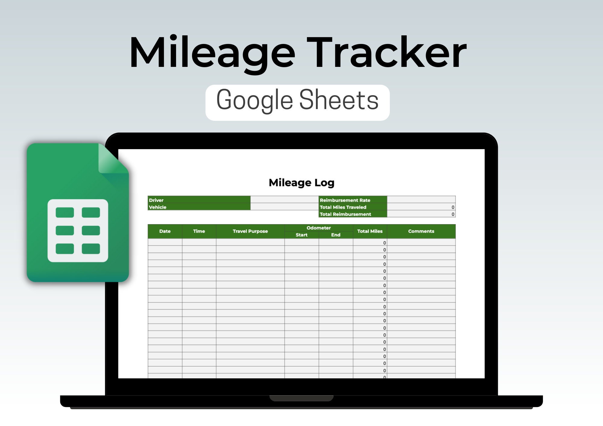 Mileage Tracker, Automated Google Sheets Mileage Log Calculator Mileage Tracker, Automated Google Sheets Mileage Log Calculator