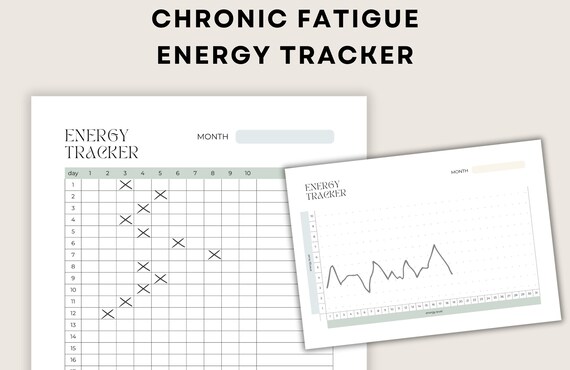 Chronic Fatigue Tracker, Energy Tracker, Energy Levels Graph, Printable PDF, Digital Download