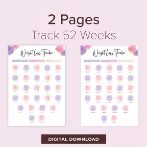 Printable Weight Loss Tracker, Weekly Weight Loss Chart, Weekly Weigh In, Fitness Planner, Losing Weight Goals PDF Download image 3