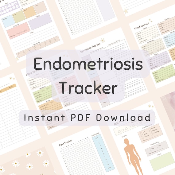 Endometriosis Journal Printable Digital, Endometriosis Diary, Endometriosis Symptom Tracker, PDF Download