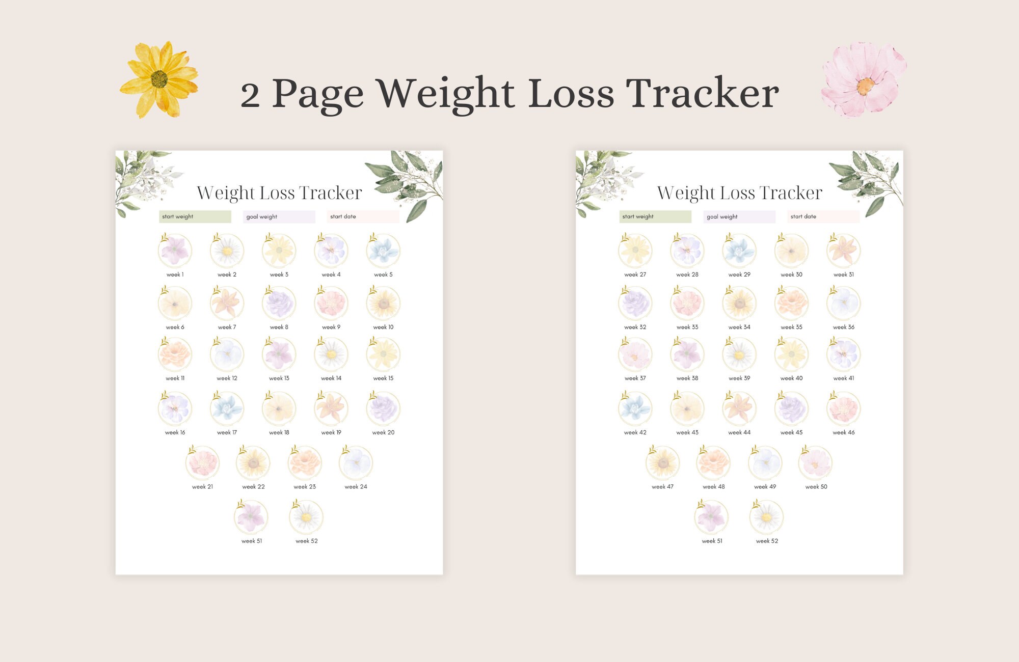 Printable Weight Loss Certificates and Tracker BUNDLE Weightloss ...