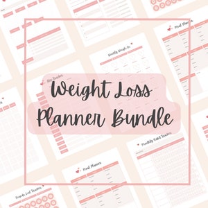 Rose Print Weight Loss Journal, Ultimate Weight Loss Planner, Meal Planner, Weekly Weigh In, Goals Tracker, Printable PDF Download