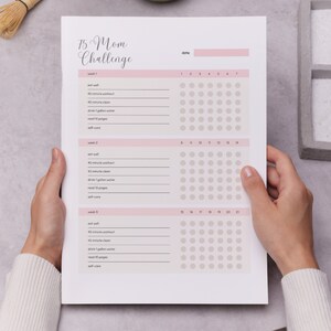 75 Challenge Tracker for Moms - Printable PDF - 75 Day SAHM Wellness Tracker image 5