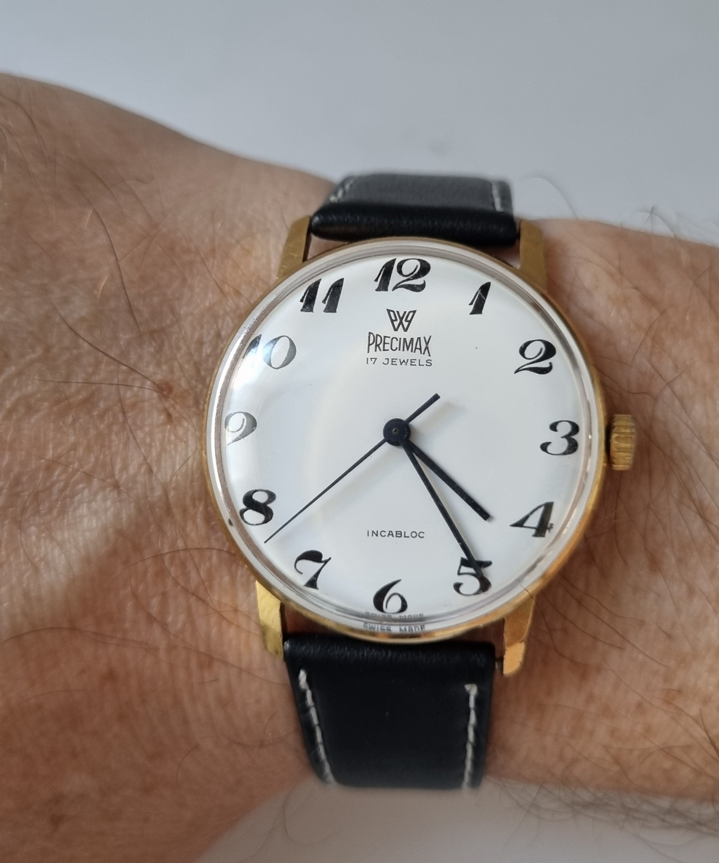 Vintage Precimax Swiss Made Dress Watch, 17 Jewels, 1960s Hand
