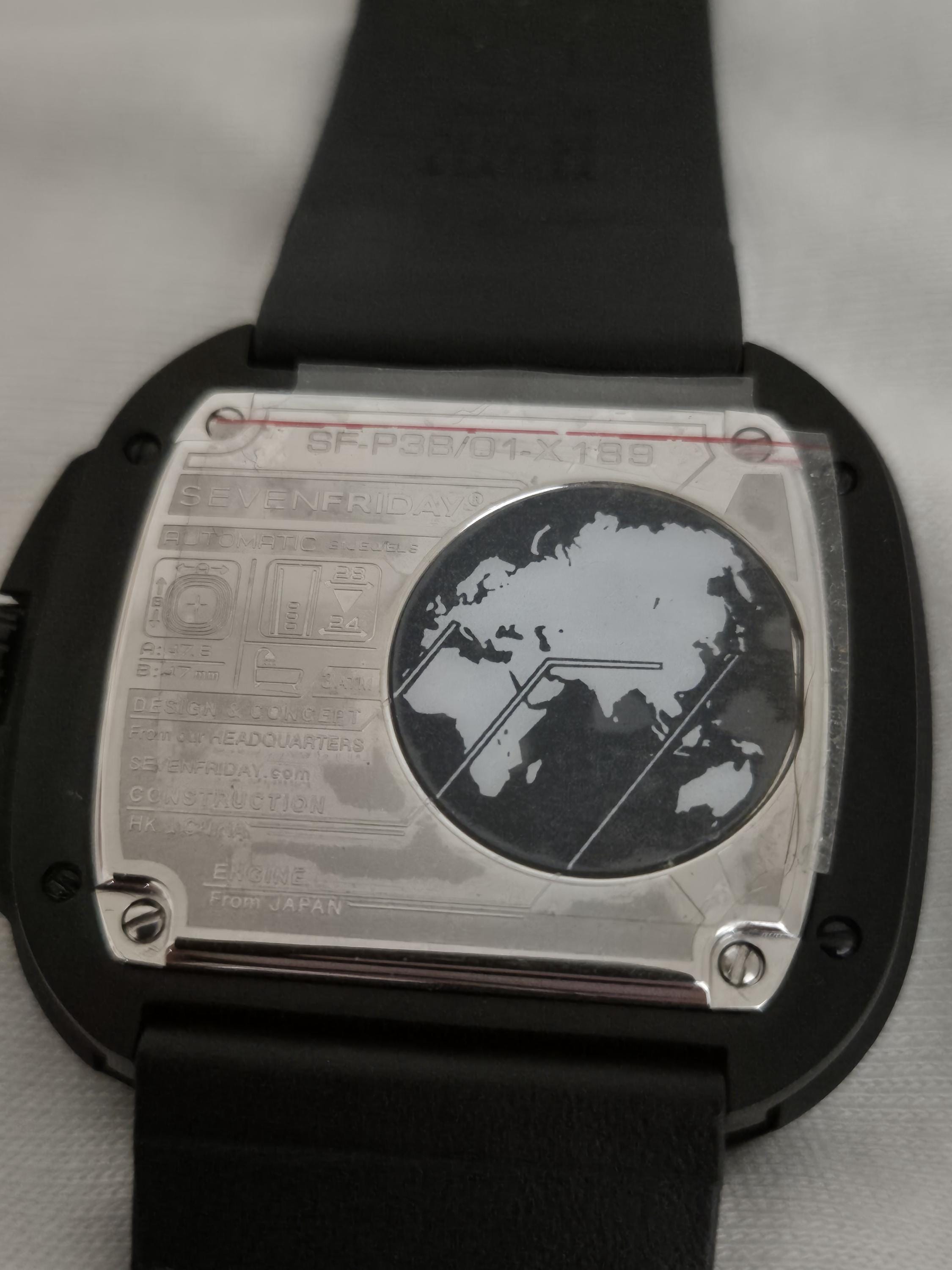 Sevenfriday P3B/01 Automatic Watch, Black PVD Steel, NOS Condition 